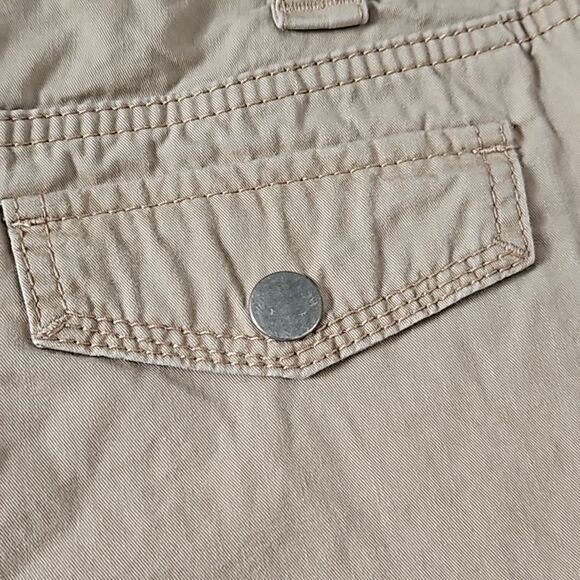 Ann Taylor LOFT Front Pockets Khaki Cargo Shorts Working Draw String Sz 4 - Picture 9 of 11